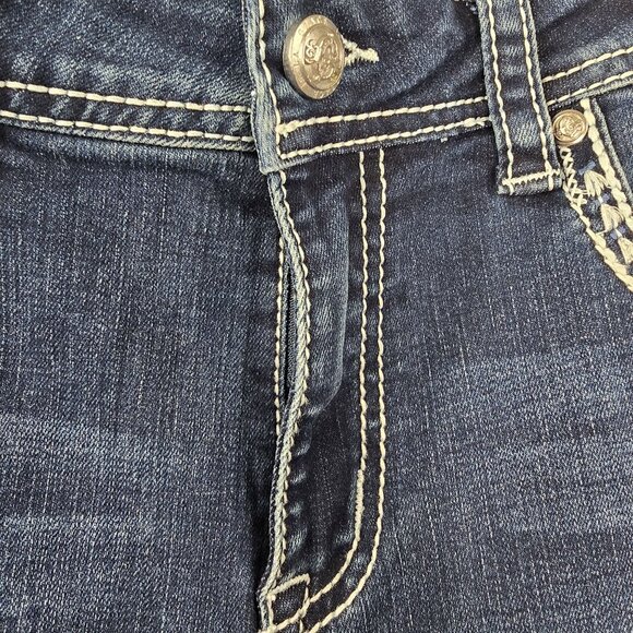 Grace In LA Easy Fit Bootcut Dark Wash Jeans Size 29 Cotton Blend Stretch Denim - Picture 4 of 9